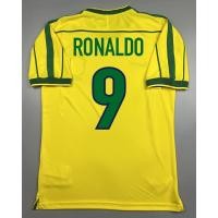 ราคา เสื้อบอล ย้อนยุค ทีมชาติ บราซิล 1998 เหย้า Retro Brazil Home พร้อมเบอร์ชื่อ 9 RONALDO เรโทร คลาสสิค (21262616153)