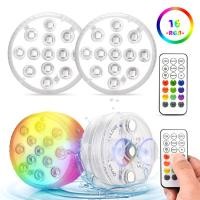 ราคา ไฟพร้อมรีโมท LED ใต้น้ำไฟสำหรับสระน้ำควบคุมด้วยไฟสระว่ายน้ำแบบกันน้ำได้ที่มีจุกดูดอัปเกรดแม่เหล็กไฟ LED แบตเตอรี่เปลี่ยนสีได้16สีสำหรับบ่อน้ำอะควาเรี่ยมน้ำพุสระน้ำแบบฝัง (21157338090)