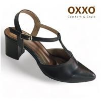 ราคา OXXO รองเท้าคัทชู รองเท้าผู้หญิง รองเท้าหัวแหลมรัดส้น สูง2นิ้ว ทำจากหนังพียู นิ่มใส่สบาย FF3094 (19767287751)