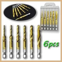 ราคา M3 M10 จำนวน6ชิ้น ต๊าปเกลียว ชุดดอกต๊าป ดอกต๊าป ชุดต๊าปเกลียว ชุบแข็งมีดอกเจาะในตัว ต๊าปเกลียว แกนหกเหลี่ยม ชุดดอกเจาะ ชุบไทเทเนียม (20970896502)