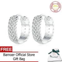 ราคา BAMOER 925เงินสเตอร์ลิงสานสานสานห่วงหูบิดผู้หญิงต่างหูแบบห่วงสำหรับปูเครื่องประดับอย่างดีเพทาย BSE771 (16971457685)