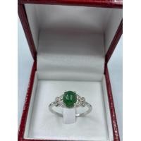 ราคา แหวนหยกพม่าแท้ JADE เงินแท้ 925 เคลือบทองคำขาว (7164074678)