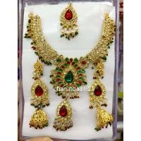 ราคา สร้อยชุดงานแขกอินเดีย เครื่องประดับชุดแขก ครบชุดราคาเบาๆ (18075319909)