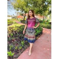 ราคา ชุดเดรส ลายไทย ผ้าฝ้ายหมักโคลน (12997048284)