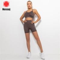ราคา Nessaj ชุดเล่นโยคะสำหรับผู้หญิงชุดกีฬาชุดบราสกินนี่กางเกงโยคะกางเกงออกกำลังกายขาสั้นเอวสูงชุดวิ่งฟิตเนส (14608674025)