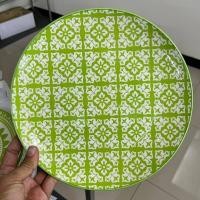 ราคา จานชาม จานเซรามิค จาน ชาม จานแบน จานแบ่ง จานกระเบื้อง สีเขียว จานสวยๆ เข้าไมโครเวฟได้ (21324496686)