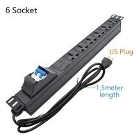 ราคา ปลั๊กไฟ PDU รางปลั๊กไฟ 2 10 ช่อง รุ่น Surge Protection 16A แบบมีเบรกเกอร์ Power Distribution Unit For Cabinet Mount (14636966641)