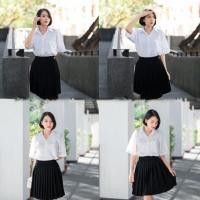 ราคา เสื้อเชิ้ตนักศึกษา แขนสั้น ผ้าไมโคร ผ้านิ่มขาวนวล ขาวโอโม่ เสื้อนักศึกษาหญิง (18666653599)