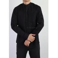 ราคา เสื้อเชิ้ตคอจีนผู้ชายแขนยาวสีดำ ผ้า Oxford มีไซส์ใหญ่ M 5XL (6572206946)