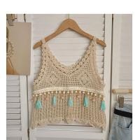 ราคา เสื้อสายเดี่ยวถักไหมพรม ผ้าถักโครเชต์ แต่งพู่กลวงสไตล์โบฮีเมียน แฟชั่นฤดูร้อน สำหรับผู้หญิง (20256346070)