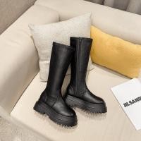 ราคา OhBlablaShoes พร้อมส่ง รองเท้าบูทยาว มีซิป หนังนิ่ม สีดำ (786238882)