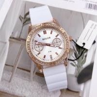 ราคา BOLUN นาฬิกาข้อมือ แบรนด์แท้ หน้าปัดประดับเพชร สายยาง (19987721063)