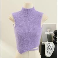 ราคา Ey 1022 พร้อมส่งเสื้อครอปแขนสั้นคอเต่าผ้าไหมพรมขนมิ้งแต่งเว้าผูกโปว์แมทช์ง่ายได้ทุกลุค (19886861373)