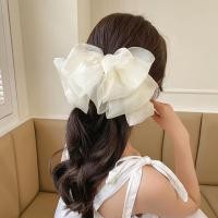 ราคา Korean Fashion Womens Large White Bow Hair Clip 2023 New Elegant hair Clamp Hair Accessories (20294490974)