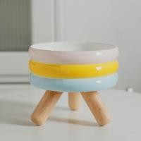 ราคา ถ้วยอาหารสัตว์เลี้ยงชามให้อาหารสุนัขชามสำหรับแมวชามใส่น้ำสัตว์เลี้ยงสีเซรามิกสำหรับชามอาหารแมวชามอาหารหมาแมวแบบแยกชนิดป้องกันคอสูงปกป้องคอชามให้อาหารสุนัขถ้วยชามเซรามิคสัตว์เลี้ยง (20029781838)