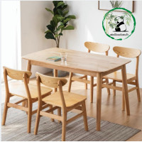 ราคา PD โต๊ะอาหารไม้ยางพาราแท้ 4ที่นั่ง โต๊ะทำงาน โต๊ะไม้จริง (10022245221)
