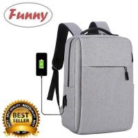 ราคา Funny Shop Multifunction USB charging แฟชั่นกระเป๋าเป้สะพายหลังสำหรับผู้ชาย แล็ปท็อป Men Laptop Backpack กระเป๋าและเป้สะพายหลัง (751058048)