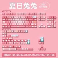 ราคา Summer Bunny Theme Keycaps Keycaps 138 158 Keys MDA Height Five sided Sub Keyboard Caps Split Space Mechanical Keyboard Keycaps (20444605460)