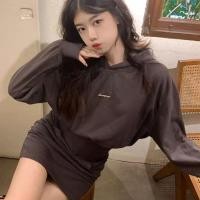 ราคา ชุดมินิเดรส บอดี้คอน แขนยาว มีฮู้ด สไตล์เกาหลี (21359280533)
