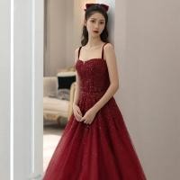 ราคา Glary Star Halter ชุดเดรสงานเลี้ยงแต่งงานเจ้าสาวชื่นชมชุดเดรสปาร์ตี้สีแดงไวน์ยาวชุดเดรสงานเลี้ยงหมั้นฤดูใบไม้ผลิ (17560966339)
