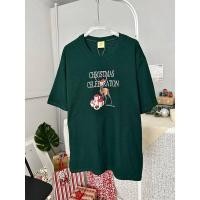 ราคา พร้อมส่ง เสื้อยืดโอเวอร์ไซส์ Merry christmas กวางเรนเดียร์ (18076937634)