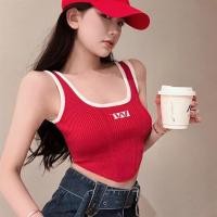 ราคา Love Angelเสื้อครอปหญิง2023โฟมในตัวเสื้อสายเดี่ยวแขนกุดไหมพรมร่องดีเทลชายเสื้อโค้ง 6619 (19639575346)