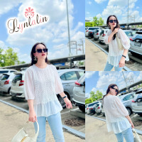 ราคา Lynlalin เสื้อลูกไม้สีขาวซับในชีฟองพริ้วระบาย ทรงแขนบอลลูนสม็อค ทรงสวย รุ่น Fiona (20480152317)