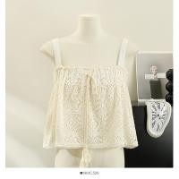 ราคา เสื้อกล้ามสายเดี่ยวลูกไม้แต่งพู่มีเชือกผูกโครเชต์ฉลุลายสำหรับคนตัวเล็กสวยหวานแบบใหม่ฤดูร้อน2023เสื้อผู้หญิงแบบสั้น (20138365232)