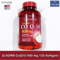 ราคา โคคิวเท็น Q SORB CoQ10 400 mg 30 60 or 120 Rapid Release Softgels Puritans Pride คิวเทน โคเอนไซม์คิวเทน Q 10 Q10 (6399568365)