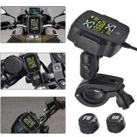 ราคา รถจักรยานยนต์ TPMS พร้อม QC 3 0ชาร์จเร็ว USB เอาท์พุทรถมอเตอร์ไซค์เครื่องวัดความดันลมยางแรงดันลมยางระบบเตือนภัยอุณหภูมิ (21171291159)