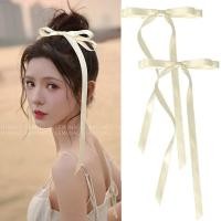 ราคา Korean Fashion Womens Large White Bow Hair Clip 2023 New Elegant hair Clamp Hair Accessories (20294490980)