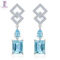 ราคา Lohaspie เครื่องประดับ9 5กะรัตวางต่างหูเงิน925เดิมขายธรรมชาติสีฟ้าบุษราคัมวางต่างหูพลอยสีฟ้าบุษราคัมต่างหูสำหรับผู้หญิงเครื่องประดับ (19884138111)
