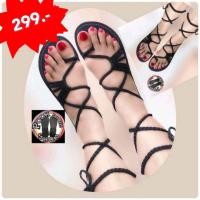 ราคา ส่งเร็วพิเศษ รองเท้าถักสาน รองเท้าเชือกถัก รองเท้าสานสายยาวพันข้อเท้า สายยาว 22นิ้ว 56 ซม รองเท้าแตะสาน พร้อมส่ง สีดำล้วน ใส่สวย พื้นยาง ไม่ลื่นP117 (3488350369)