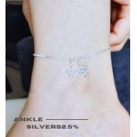 ราคา สร้อยข้อเท้าเงินแท้92 5 สร้อยลาย box ร้อยตุ้งติ้งดอกไม้เกลี้ยง น่ารักๆ ยาว 9 เรือนเงินแท้ กระดิ่ง 1 ลูก (7928930835)