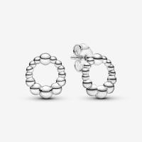 ราคา 925 Sterling Silver Beaded Circle Stud Earrings Bead Earring Jewelry For Women (21020779022)