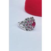 ราคา แหวนเงินผู้หญิงทรงบัวแดงทับทิม (15913664580)