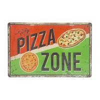 ราคา ป้ายสังกะสีวินเทจ Pizza Zone ปั๊มนูน (182364108)