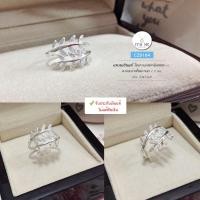 ราคา แหวนเงินแท้92 5 แหวนใบมะกอกประดับเพชร cz หน้ากว้าง 1 2 cm size 5 10 เนื้อเงินแท้ (13622480365)