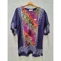 ราคา เสื้ออินโดแท้ ผ้าบาติกคอกลมแขนสั้นไซส์ใหญ่พิเศษ จัมโบ้XXL (15257155497)