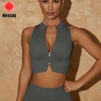 ราคา Nessaj ชุดชั้นในออกกำลังกายเสื้อโยคะไร้รอยต่อดูดซับแรงกระแทกสำหรับผู้หญิงชุดเล่นโยคะไร้รอยต่อกีฬาวิ่งเสื้อกล้าม (19710099278)