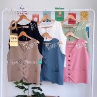 ราคา Korea basic vest เสื้อกั๊กคนอ้วน สาวอวบ (20381541447)