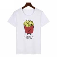 ราคา เสื้อยืดผ้าฝ้ายBest Friends T Shirt Women T shirt Summer Short Sleeve Sister Bff T Shirt For Women Tshirt Top White Cotton Tee Shirt Femme (17455233614)