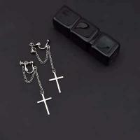 ราคา ต่างหูห่วงโซ่ จี้รูปไม้กางเขน สีเงิน เเฟชั่น (15157651072)