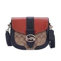 ราคา Coach outlet ของเเท้ กระเป๋าสะพายข้าง COACH GEORGIE SADDLE BAG (19784382588)