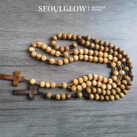 ราคา สร้อยคอ ลูกปัดไม้ธรรมชาติ ลายไม้กางเขน Seoulglow (20776161110)
