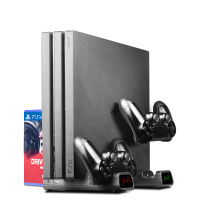 ราคา ขาตั้งพัดลมทำความเย็นแนวตั้งสำหรับ PS4 PS4คอนโซล PS4โปรสถานี Charger LED ตัวควบคุมคู่สำหรับ Sony PlayStation 4 (21170854131)