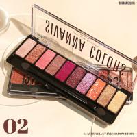 ราคา ซีเวนน่า คัลเลอร์ส อายแชโดว์ พาเลท ทาตา 10 สี เนื้อครีม ชิมเมอร์ Sivanna Colors Luxury Velvet Eyeshadow HF697 (16635356218)