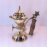 ราคา กระถางจุดกำยานทองเหลืองด้ามไม้ (7964925927)