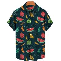 ราคา เสื้อแขนสั้นแนวฮาวายสำหรับเสื้อเชิ้ตผู้ชายลำลองเสื้อ3D เสื้อผ้าพิมพ์ลายแตงโมเสื้อเชิ้ตผู้ชายลำลองขนาดใหญ่พิเศษ (21061997973)