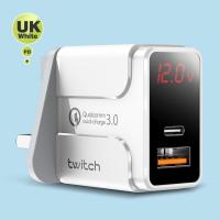 ราคา Twitch LEDดิจิตอลจอแสดงผลQC 3 0 ชาร์จโทรศัพท์USB Wall Chargeพอร์ตUSB Type C PD Chargerอะแดปเตอร์สำหรับIphone Samsung Huawei Quick Charge 3 0 ชาร์จโทรศัพท์มือถือAdapterสีดำ สีขาวUK US EU (3049906133)